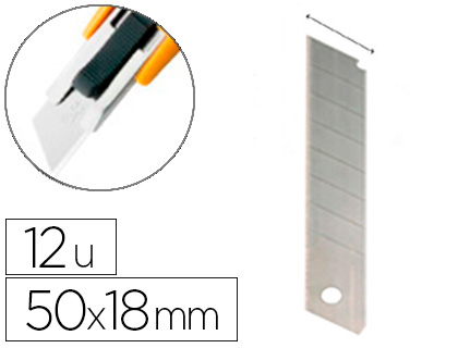 12 cuchillas de repuesto Q-Connect para cúter ancho